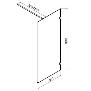 Душевая перегородка AM.PM X-Joy 80 W94UWI-80-F1-BTE профиль Черный матовый стекло прозрачное